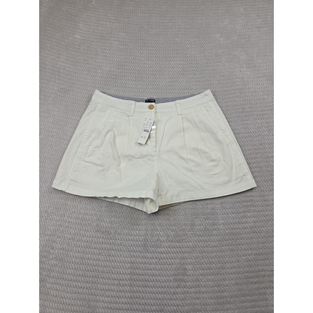 J Crew Shorts Womens 2 Pleated White Preppy Beachy Coastal New